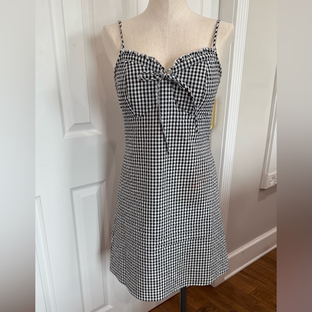 Classic Black and White Gingham Dress